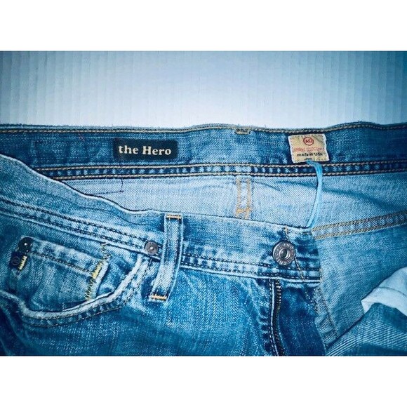 Vintage Adriano Goldschmied AG Jeans 32x32 The Hero Relaxed Straight Light Wash - Picture 14 of 16